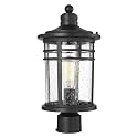 Darkaway Large Outdoor Post Lights Lamp Posts Outdoor Lighting, 17inch Aluminum Post Lights Waterproof Outdoor Light Fixtures with Glass, Light Posts for Outside Patio Yard (Large, Black)