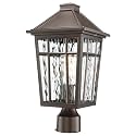 Darkaway Large Outdoor Post Lights Lamp Post Light Fixture, 17inch Waterproof Aluminum Housing with Water Ripple Glass, Fence Post Deck Lighting for Garden Patio Pathway