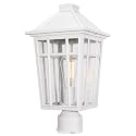 Darkaway Large Outdoor Post Lights Lamp Post Light Fixture, 17inch Waterproof Aluminum Post Lamp with Glass, Fence Deck Lighting for Garden, Patio, Pathway (Large，White)