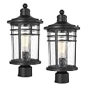 Darkaway Large Outdoor Post Lights Lamp Posts Outdoor Lighting, 17inch Post Lights Waterproof 2 Pack Outdoor Light Fixtures with Glassfor Outside Patio Yard Pathway