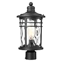 Darkaway Large Outdoor Post Lights Lamp Posts Outdoor Lighting, 17inch Aluminum Post Lights Outdoor Light Fixtures with Water Ripple Glass, Pole Light for Outside Patio Yard Garden