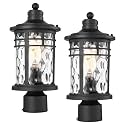 Darkaway Outdoor Post Lights Lamp Posts Outdoor Lighting, Aluminum Post Lights Outdoor Light Fixtures with Water Ripple Glass, Pole Light for Outside Patio Yard Garden