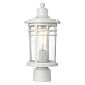 Darkaway Outdoor Post Lights Lamp Posts Outdoor Lighting, Waterproof Aluminum Post Lights Outdoor Light Fixtures with Glass, Light Posts for Outside Patio Yard (1 Pack, White)