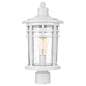 Darkaway Outdoor Post Lights Lamp Posts Outdoor Lighting, 17inch Large Waterproof Aluminum Post Lights Outdoor Light Fixtures with Glass, Light Posts for Outside Patio Yard (Large, White)