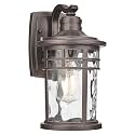 Darkaway Outdoor Wall Light Fixture,Outside Porch Lights Wall Mounted Water Ripple Glass Exterior Waterproof Lantern Modern Wall Sconce Lighting for Front Door Yard Patio