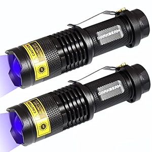 darkbeam uv 365nm light woods lamp blacklight ultraviolet flashlight 2 pack