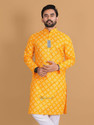 DARKCHILL Men Geometric Print Straight Kurta