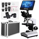 [Darkfield 24MP Smart Monitor] Vabiooth Lab Trinocular Compound Microscope 40X-2500X Magnification with Monitor Free Software-One Click Capturing Images &amp; Video, Measuring Lengths