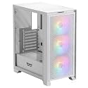 darkFlash ATX Mid-Tower Gaming PC Case, Pre-Installed 3x120mm Fix RGB Fans, with Removable Large Mesh Front Panel, USB3.0 Ready, Tempered Glass Side Panel Airflow Computer Case, White(DRX70)