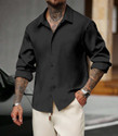 DarkSquare Men Solid Casual Black Shirt