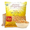 Darsa Organics Mixed Lentils (Panchratna Dal) 2lb | USDA Organic, Non-GMO, Kosher | Superfood Rich in Protein & Fiber | Great for Soup Mix, Stews, & Curries