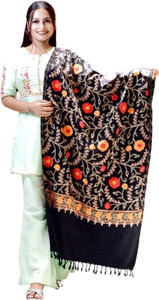 darshan lal and sons wool embroidered women shawl red