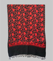 darshan lal and sons Wool Embroidered Women Shawl (Black, Red)