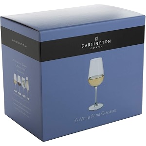 dartington crystal premium white wine glasses with stem set of 6 450ml