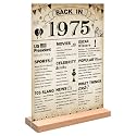 DARUNAXY 51st Birthday Party Decorations, Vintage Back in 1975 Poster Acrylic Sign with Stand 51 Year Old Party Supplies for Men&amp; Women Vintage 1975 Table Decor 51st Anniversary Class Reunion Gifts