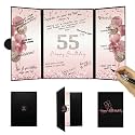 DARUNAXY Black & Rose Gold 55th Birthday Alternative Signature Guest Book