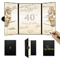 DARUNAXY Black Gold Happy 40th Birthday Alternative Signature Guest Book
