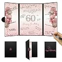 DARUNAXY Black &amp; Rose Gold 60th Birthday Alternative Signature Guest Book