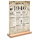 DARUNAXY Vintage Back in 1946 Acrylic Sign with Stand for Men &amp; Women