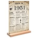 DARUNAXY Vintage Back in 1951 Acrylic Sign with Stand for Men &amp; Women