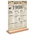 DARUNAXY Vintage Back in 1986 Acrylic Sign with Stand for Men &amp; Women