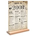 DARUNAXY Vintage Back in 2008 Poster Acrylic Sign with Stand for Boys