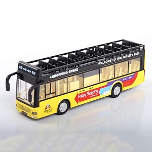 open bus toys for kids diecast sight view metal toy bus light sound pull back collection multicolor