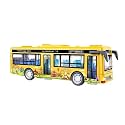Toy Bus Double Decker Alloy Metal Diecast Bus Toy for Kids with Light Sound Openable Door Pullback