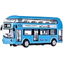 Toy Bus Double Decker Alloy Metal Diecast Bus Toy for Kids with Light Sound Openable Door Pullback