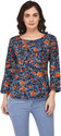 DARZI Casual Regular Sleeves Floral Print, Printed Women Multicolor Top