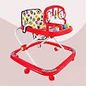Dash Baby Walker, Kids Activity Rattle Toys with Toybar, Safe & Comfortable Seat, Rotatable Wheel, Foldable Baby Walker 6-18months for Boys & Girls (Red)