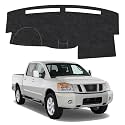 Dash Cover Mat Compatible with Nissan Titan 2004-2012 Non-Slip Dashboard Cover Mat Sunshade UV Rays Protector Interior Accessories(Without Cutout for Navi/Sensor)