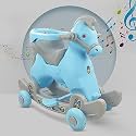 Dash Marshal 2 in 1 Ride on Horse for Kids, Horse Rider for Kids 1+ Years, Rocker Come Ride on Toy with Music and Lights, Footrest, Safety Harness (Capacity 20kg | Blue)