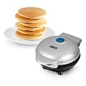 Dash Mini Maker Griddle - Compact Griddle for Creative Homemade Treats - PTFE nonstick surface, Quick Heat-Up System &amp; Space-Saving Design - Silver