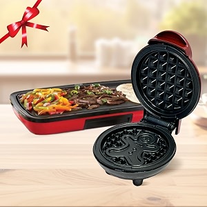 dash mini waffle maker 4 inch 350 watts  stainless steel non-stick waffle maker machine  perfect house warming gifts for new home and christmas gifts waffle maker  electric pan red