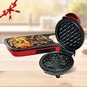 Dash Mini Waffle Maker 4 inch 350 Watts | Stainless Steel Non-Stick Waffle Maker Machine | Perfect House Warming Gifts for new Home and Christmas Gifts (Waffle Maker + Electric Pan (Red))