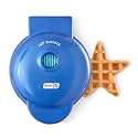 Dash Mini Waffle Maker Machine 350W | No.1 in USA Waffle Machine | Waffle iron with Non Stick, Dual Side Plate | 4 inch mini waffle maker for home &amp; Kids (Red) (Star Shape)
