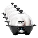 Dash Rapid Egg Cooker: 6 Egg Capacity Electric-Egg Cooker for Hard Boiled Eggs, Poached Eggs, Scrambled-Eggs, or Omelets with Auto Shut Off Feature - Black (DEC005BK) (Pack of 4)