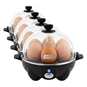 Dash Rapid Egg Cooker - Boiler, Poacher & Steamer - Includes Measuring & Recipe Guide - Dishwasher Safe - BPA Free - Holds 7 Eggs, Black (Pack of 4)
