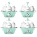 Dash Rapid Egg Cooker - Boiler,Poacher &amp; Steamer - Includes Measuring &amp; Recipe Guide - Dishwasher Safe - Holds 7 Eggs,Aqua,(Pack of 4)
