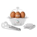 Dash Rapid Egg Cooker | Compact Poacher, Steamer, Boiler and Omelette Maker for Meal Prep, 7 Hard-Boiled Capacity with Auto Shut Off, Includes Egg Cutter & Tongs, Great for Dorms & Apartments, White