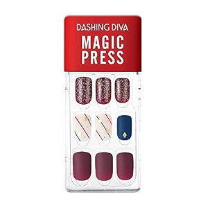 dashing diva magicpress burgundy shine  day to night  short square shaped press on nails  long lasting let it star