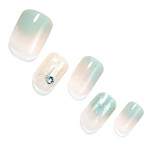 dashing diva magicpress burgundy shine  day to night  short square shaped press on nails  long lasting ocean bubble