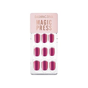 dashing diva magicpress plum ice french  day to night  short square shaped press on nails  long lasting