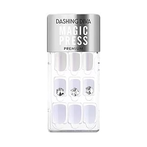 dashing diva magicpress burgundy shine  day to night  short square shaped press on nails  long lasting lavender soul