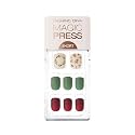 DASHING DIVA MAGICPRESS Burgundy Shine | Day to Night | Short, Square Shaped Press On Nails | Long Lasting (Very You)