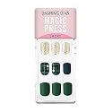 DASHING DIVA MAGICPRESS Burgundy Shine | Day to Night | Short, Square Shaped Press On Nails | Long Lasting (Green Duffle Coat)