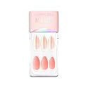 DASHING DIVA MAGICPRESS Burgundy Shine | Day to Night | Short, Square Shaped Press On Nails | Long Lasting (Orange Coral Shine)
