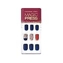 DASHING DIVA MAGICPRESS Burgundy Shine | Day to Night | Short, Square Shaped Press On Nails | Long Lasting (Red Tweed Dress)