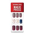 DASHING DIVA MAGICPRESS Burgundy Shine | Day to Night | Short, Square Shaped Press On Nails | Long Lasting (let It Star)